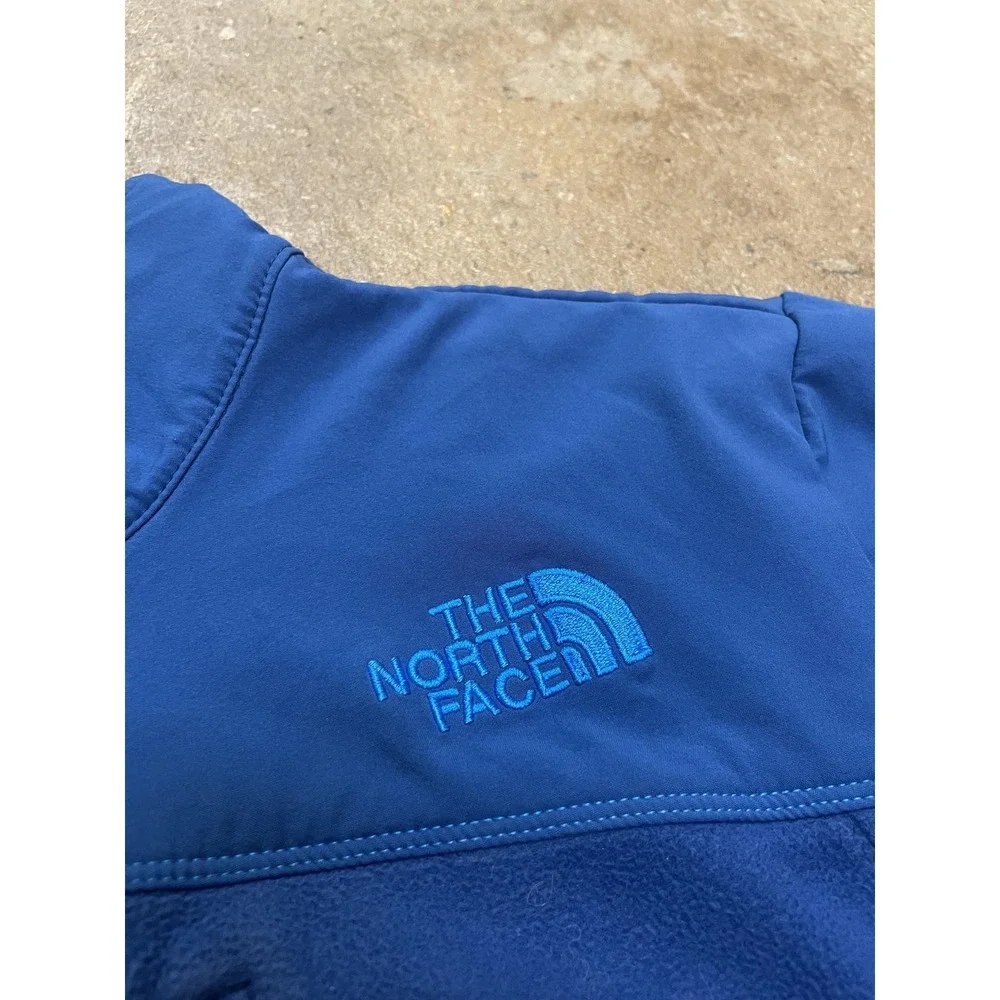 The North‎ Face Jacket Mens Medium Blue Fleece Softshell Full Zip Hiking Trail